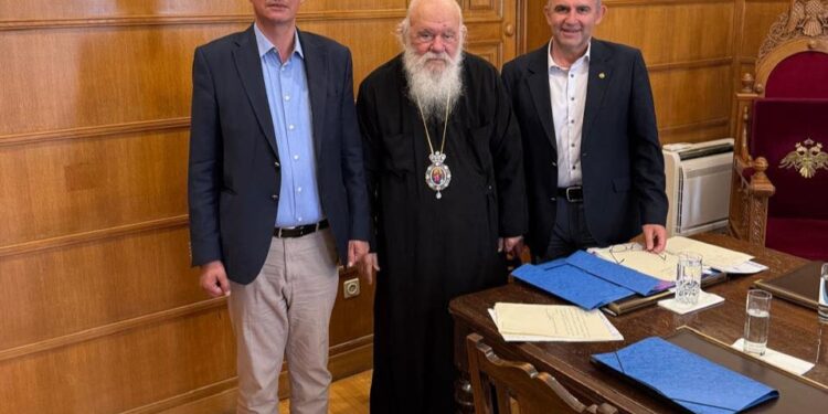 Συνάντηση Σταθόπουλου με τον Αρχιεπίσκοπο Ιερώνυμο